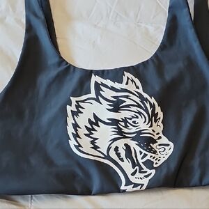 Gray Sports Bra with Wolf Design